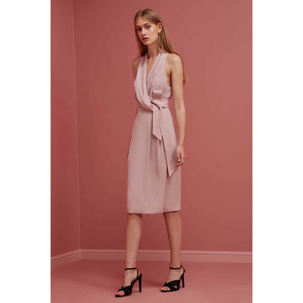 NWT Keepsake The Label No Limits MIDI Blush Pink Dress Size L